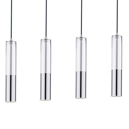 LED Aluminum with Clear Glass Tube Linear Pendant - LV LIGHTING