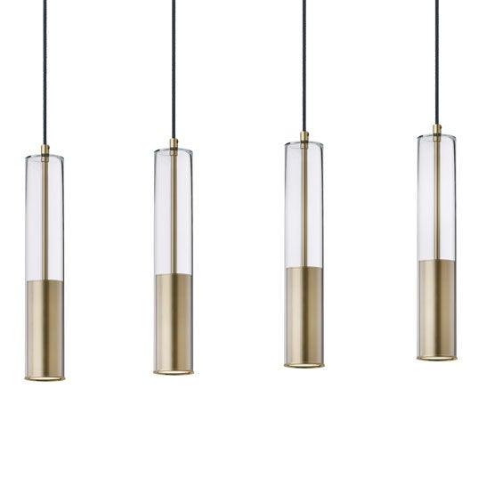LED Aluminum with Clear Glass Tube Linear Pendant - LV LIGHTING