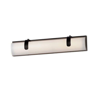 LED with Curve Satin White Glass Vanity Light - LV LIGHTING