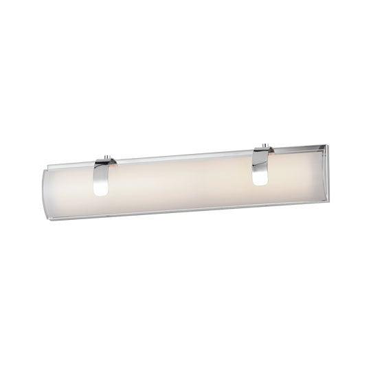 LED with Curve Satin White Glass Vanity Light - LV LIGHTING