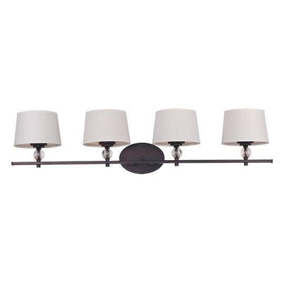 Steel with Glass Orb and White Fabric Shade Vanity Light - LV LIGHTING