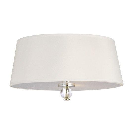 Steel with Glass Orb and White Fabric Shade 3 Light Flush Mount - LV LIGHTING
