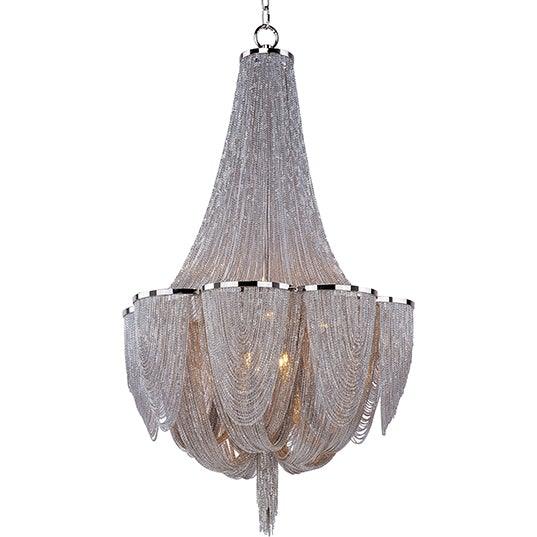 Polished Nickel with Jewelry Chain Chandelier - LV LIGHTING