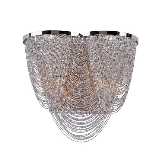 Polished Nickel with Jewelry Chain Wall Sconce - LV LIGHTING