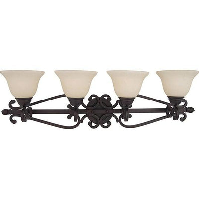 Oil Rubbed Bronze with Frosted Ivory Glass Shade Vanity Light - LV LIGHTING