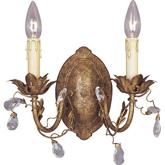 Steel with Leaf Arms 2 Light Wall Sconce - LV LIGHTING