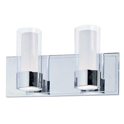 Polished Chrome with Clear and Frosted Glass Shade Vanity Light - LV LIGHTING