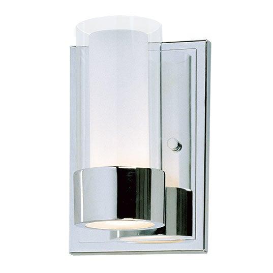 Polished Chrome with Clear and Frosted Glass Shade Wall Sconce - LV LIGHTING