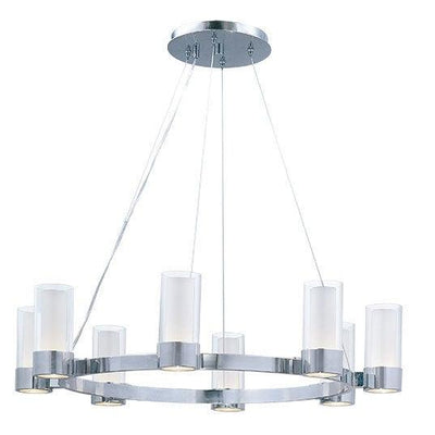 Polished Chrome with Clear and Frosted Glass Shade Chandelier - LV LIGHTING
