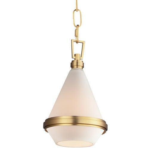 Steel with Glossy White Glass Shade Pendant - LV LIGHTING