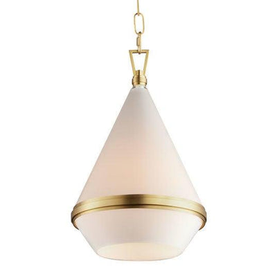 Steel with Glossy White Glass Shade Pendant - LV LIGHTING