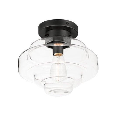 Steel with Clear Oscillates Layered Glass Shade Flush Mount - LV LIGHTING