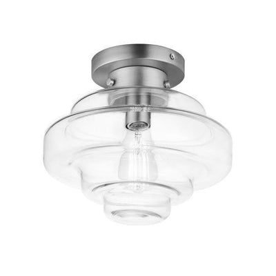 Steel with Clear Oscillates Layered Glass Shade Flush Mount - LV LIGHTING
