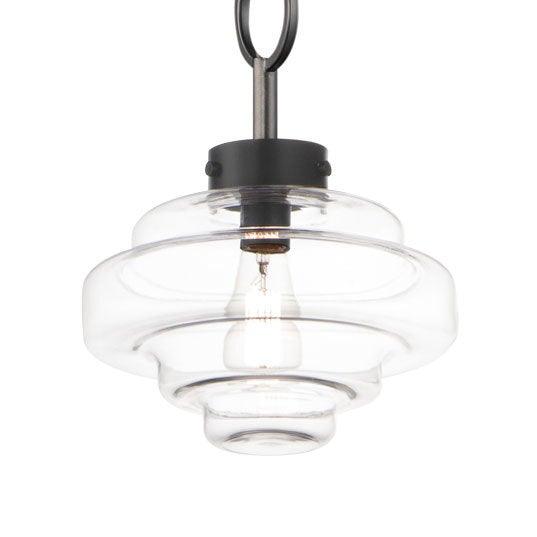 Steel with Clear Oscillates Layered Glass Shade Pendant - LV LIGHTING