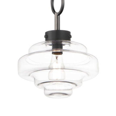 Steel with Clear Oscillates Layered Glass Shade Pendant - LV LIGHTING