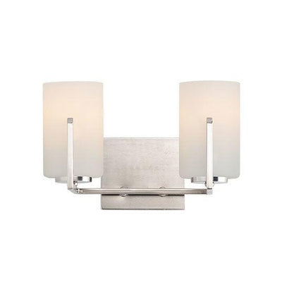 Steel with Satin White Cylindrical Glass Shade Wall Sconce - LV LIGHTING