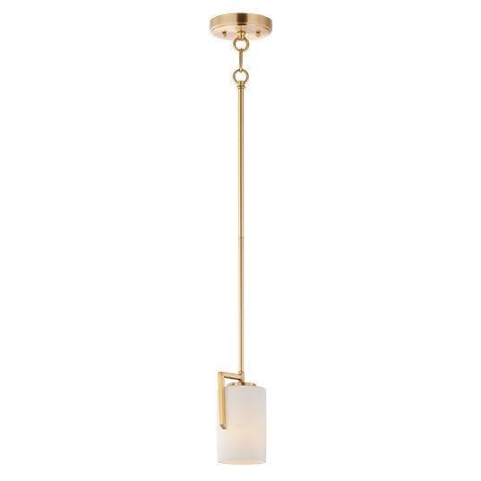 Steel with Satin White Cylindrical Glass Shade Pendant - LV LIGHTING