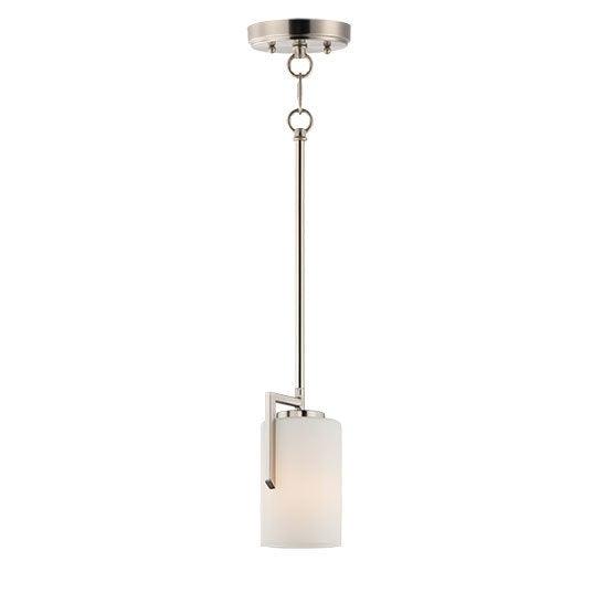 Steel with Satin White Cylindrical Glass Shade Pendant - LV LIGHTING