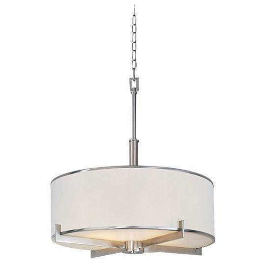 Steel with Fabric Shade Round Pendant - LV LIGHTING