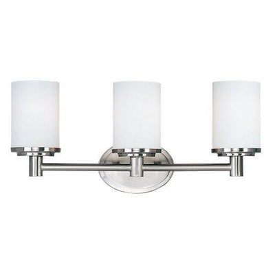 Satin Nickel with Frosted Cylindrical Glass Shade Vanity Light - LV LIGHTING