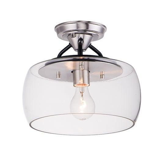 Steel with Clear Glass Shade Semi Flush Mount - LV LIGHTING