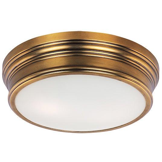 Natural Aged Brass with Glass Shade Flush Mount - LV LIGHTING