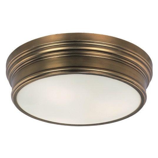 Natural Aged Brass with Glass Shade Flush Mount - LV LIGHTING