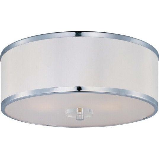 Polished Chrome with Fabric Shade Semi Flush Mount - LV LIGHTING