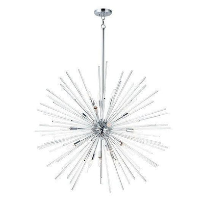 Steel with Clear Glass Rods Pendant - LV LIGHTING