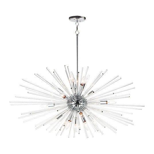 Steel with Clear Glass Rods Pendant - LV LIGHTING