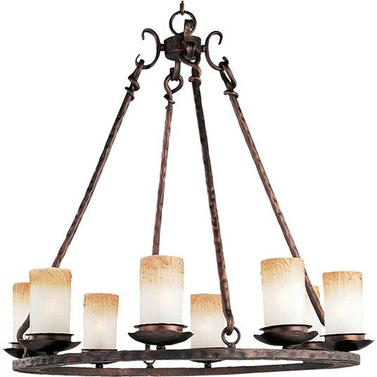 Oil Rubbed Bronze with Wilshire Candle Shade Chandelier - LV LIGHTING