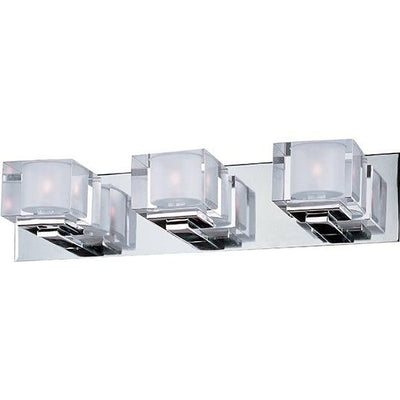 Polished Chrome with Clear Crystal Cubes Shade Vanity Light - LV LIGHTING