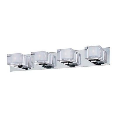 Polished Chrome with Clear Crystal Cubes Shade Vanity Light - LV LIGHTING