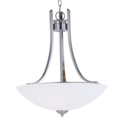 Steel with Satin White Glass Shade Pendant - LV LIGHTING