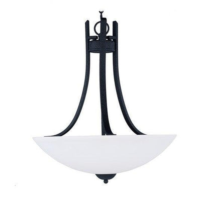 Steel with Satin White Glass Shade Pendant - LV LIGHTING