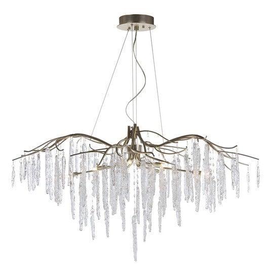 Silver Gold Branches with Ice Glass Chandelier - LV LIGHTING