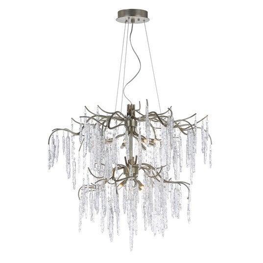 Silver Gold Branches with Ice Glass 2 Tier Chandelier - LV LIGHTING