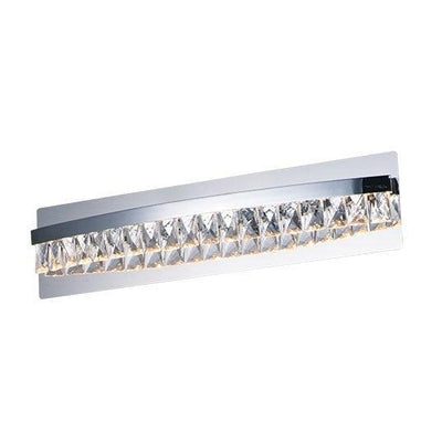 LED Polished Chrome with Crystal Vanity Light - LV LIGHTING