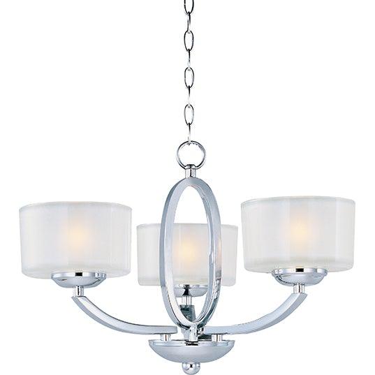 Polished Chrome with Frosted Glass Shade Semi Flush Mount / Chandelier - LV LIGHTING