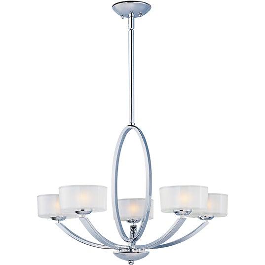 Polished Chrome with Frosted Glass Shade Chandelier - LV LIGHTING