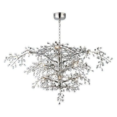 Polished Nickel with Clear Glass Ball Tree Branch Chandelier - LV LIGHTING