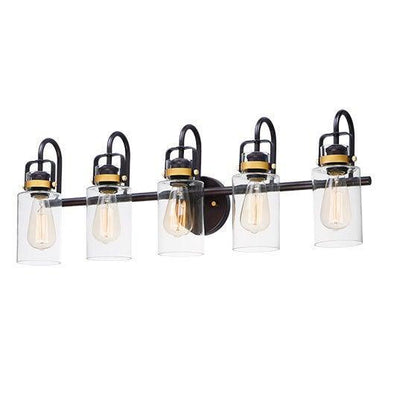 Bronze and Gold with Clear Glass Shade Vanity Light - LV LIGHTING