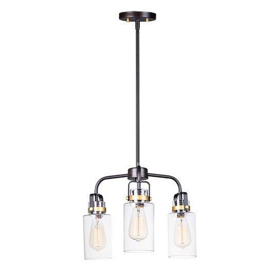 Bronze and Gold with Clear Glass Shade Pendant - LV LIGHTING
