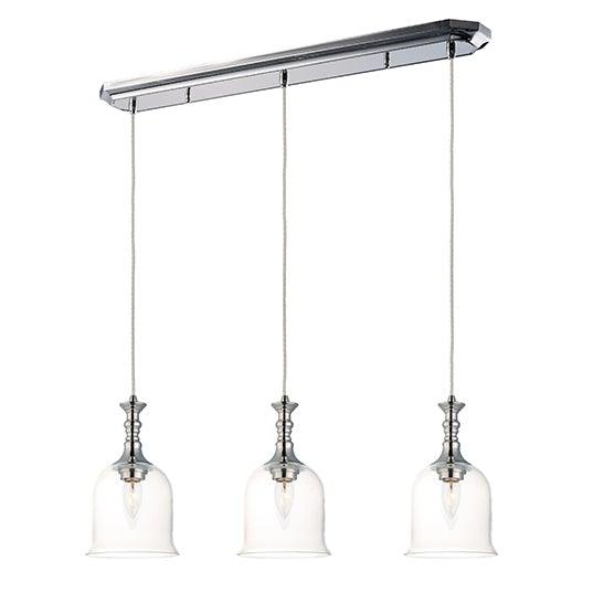 Polished Nickel with Clear Glass Shade Linear Pendant - LV LIGHTING