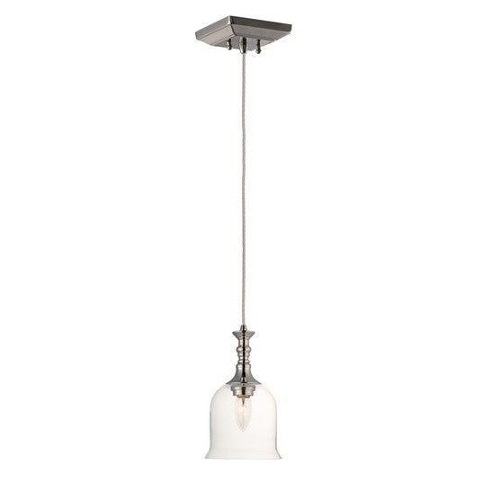 Polished Nickel with Clear Glass Shade Pendant - LV LIGHTING