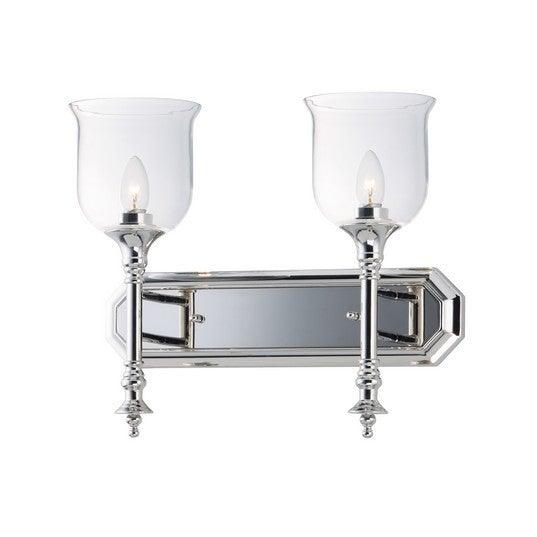Polished Nickel with Clear Glass Shade Vanity Light - LV LIGHTING