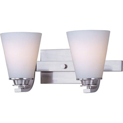 Satin Nickel with Acid Etched Glass Shade Vanity Light - LV LIGHTING