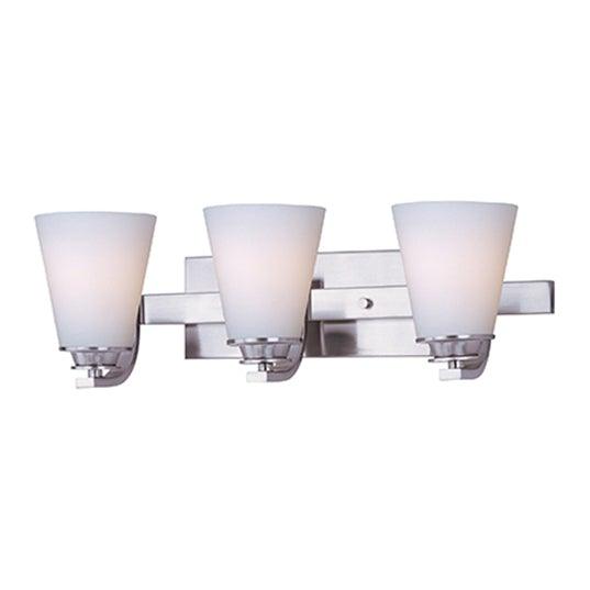 Satin Nickel with Acid Etched Glass Shade Vanity Light - LV LIGHTING