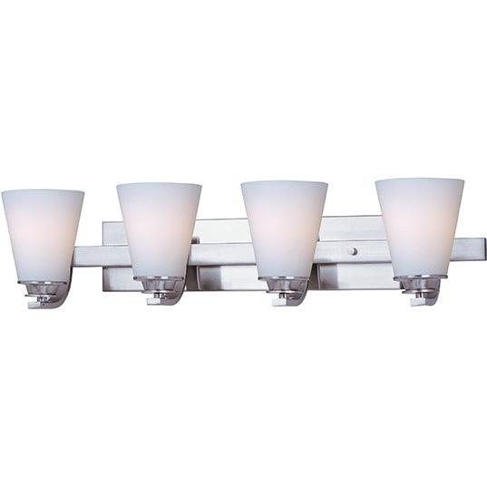 Satin Nickel with Acid Etched Glass Shade Vanity Light - LV LIGHTING