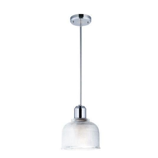 Polished Chrome with Patterned Glass Shade Pendant - LV LIGHTING
